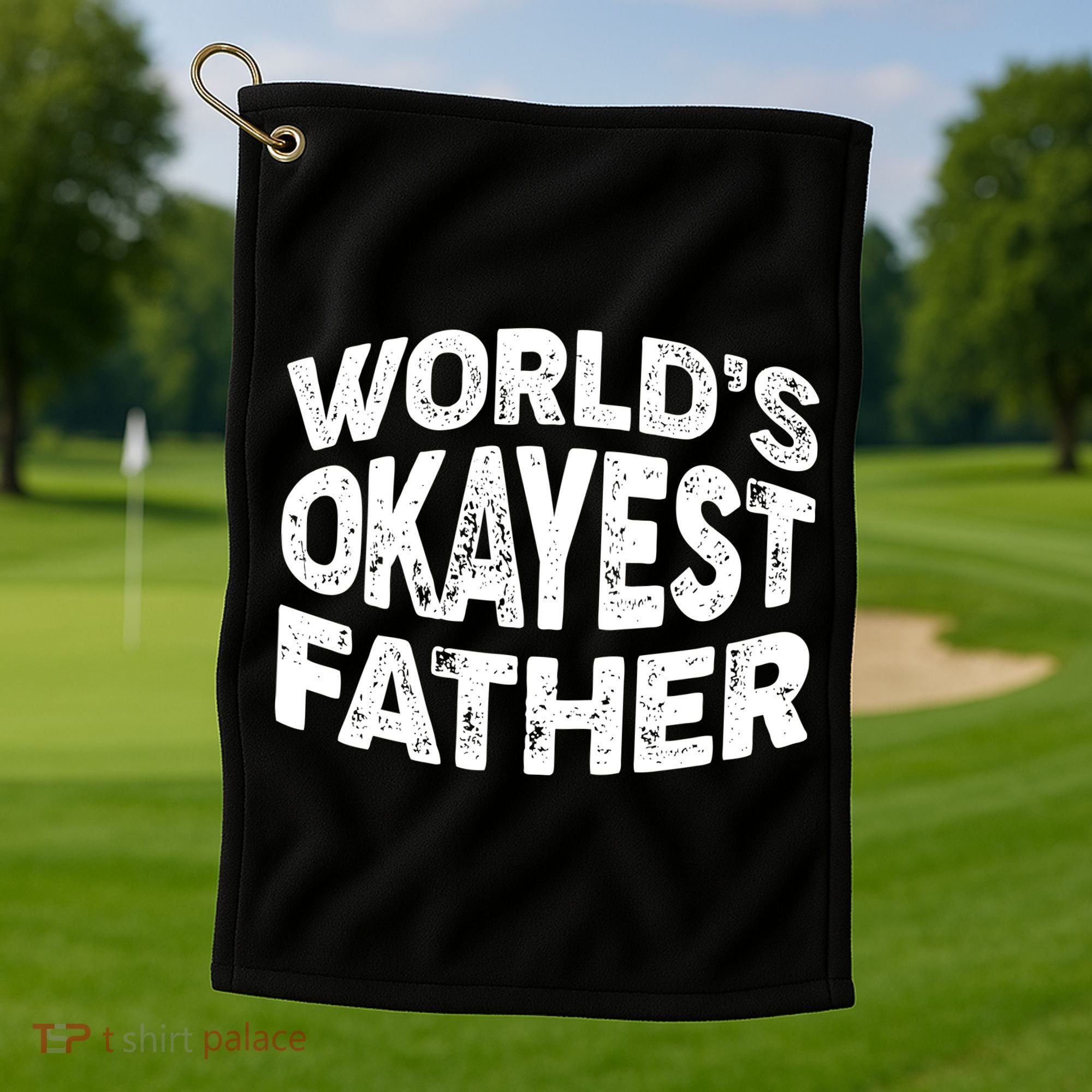 World's Okayest Father Golf Towel