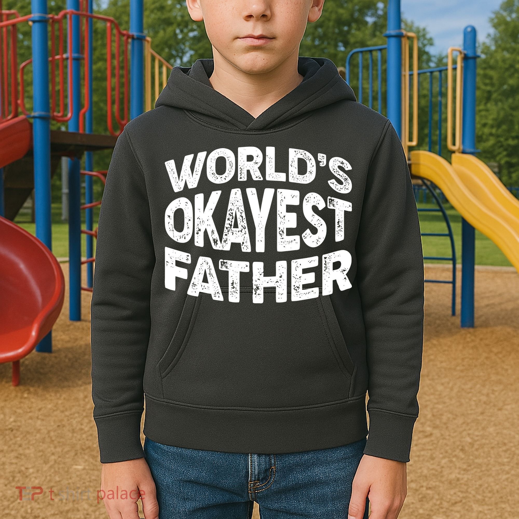 World's Okayest Father Kids Hoodie