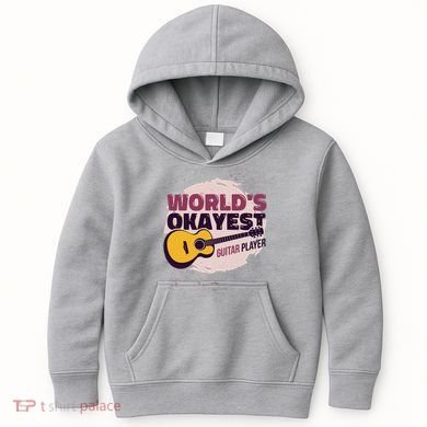 World's Okayest Guitar Player Kids Hoodie