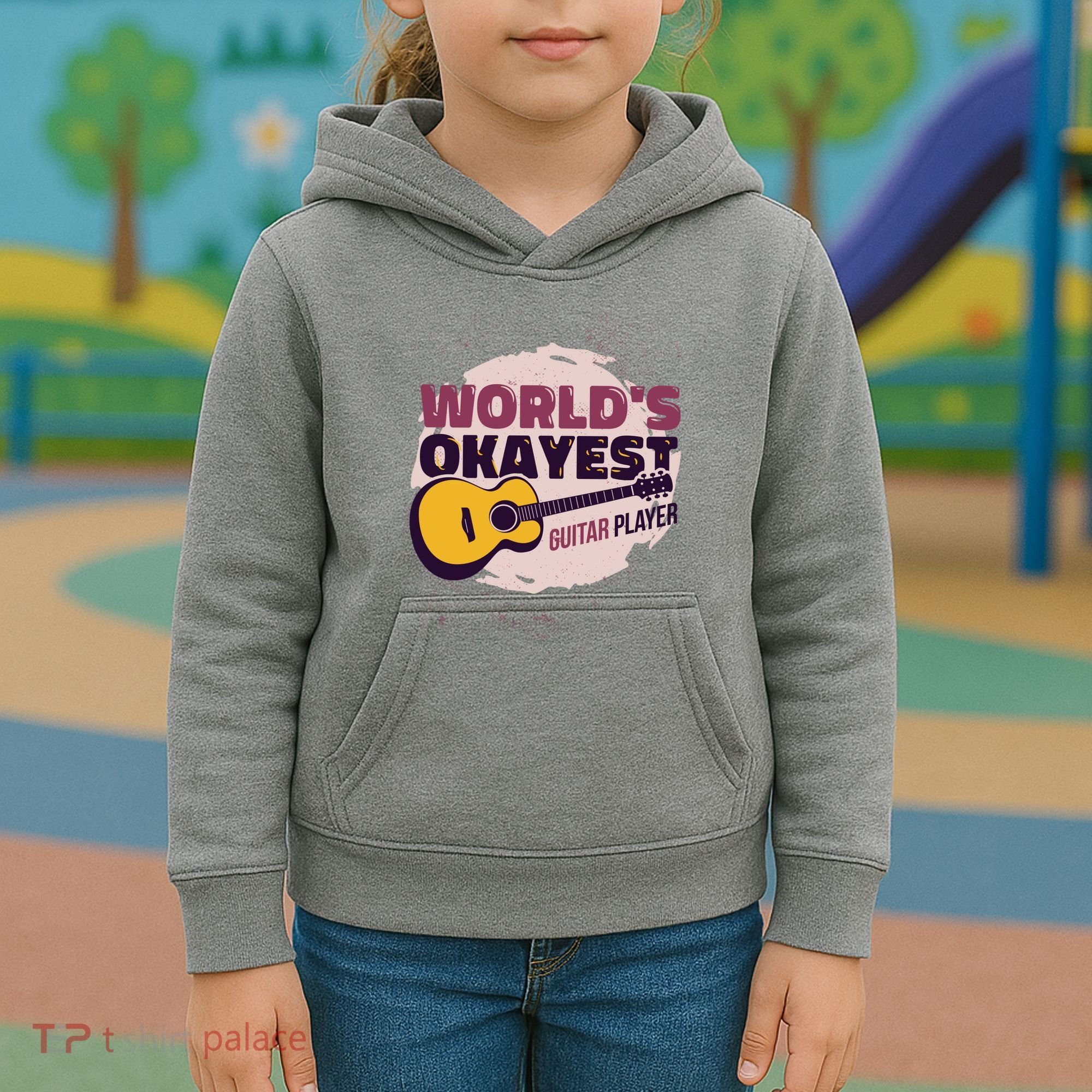 World's Okayest Guitar Player Kids Hoodie