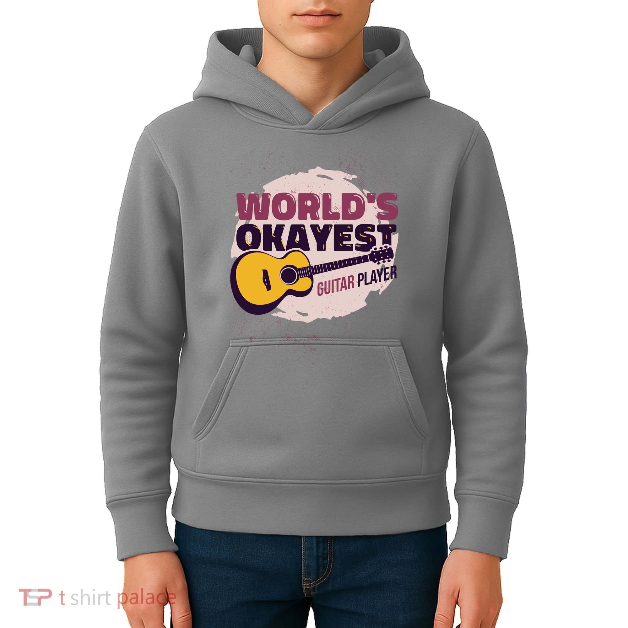 World's Okayest Guitar Player Kids Hoodie