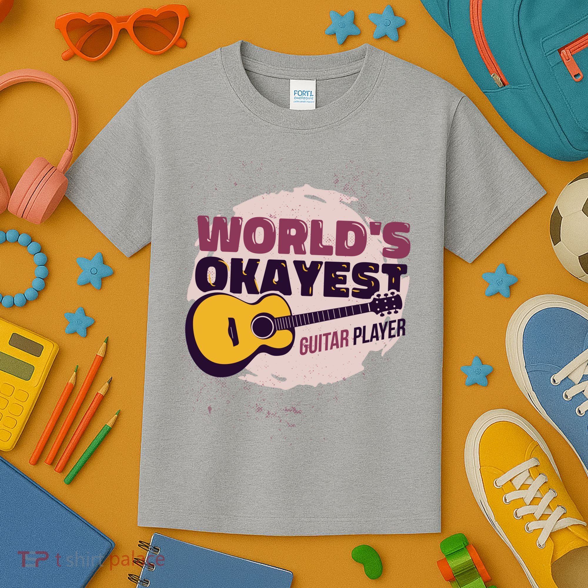 World's Okayest Guitar Player Kids T-Shirt