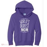 World's Okayest Mom Kids Hoodie thumb 0