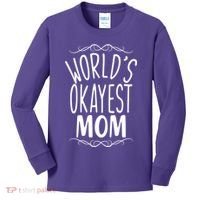 World's Okayest Mom Kids Long Sleeve Shirt thumb 0