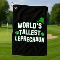 World's Tallest Leprechaun Golf Towel thumb 1