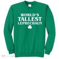 World's Tallest Leprechaun Clover Funny St. Patrick's Day Sweatshirt thumb 0