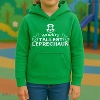 World's Tallest Leprechaun Funny Kids Hoodie thumb 3