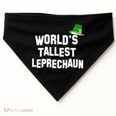 World's Tallest Leprechaun Funny St Patricks Day USA-Made Doggie Bandana