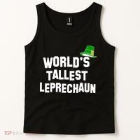 World's Tallest Leprechaun Funny St Patricks Day Tank Top thumb 2