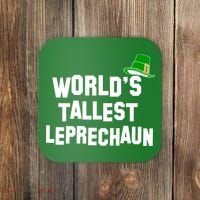 World's Tallest Leprechaun Funny St Patricks Day Coaster thumb 0