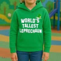 World's Tallest Leprechaun Funny St Patricks Day Kids Hoodie thumb 3