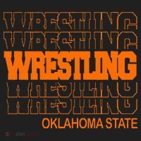 Wrestling O.K.L.A.H.O.M.A State In Modern Stacked Lettering Women's Sweatshirt thumb 2