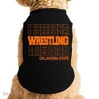 Wrestling O.K.L.A.H.O.M.A State In Modern Stacked Lettering Doggie Tank thumb 0