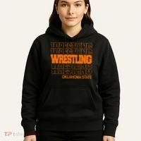 Wrestling O.K.L.A.H.O.M.A State In Modern Stacked Lettering Hoodie thumb 5