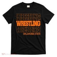 Wrestling O.K.L.A.H.O.M.A State In Modern Stacked Lettering T-Shirt thumb 0