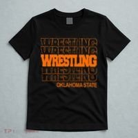Wrestling O.K.L.A.H.O.M.A State In Modern Stacked Lettering T-Shirt thumb 5