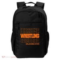 Wrestling O.K.L.A.H.O.M.A State In Modern Stacked Lettering Backpack thumb 0