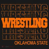 Wrestling O.K.L.A.H.O.M.A State In Modern Stacked Lettering Women's Hoodie thumb 2