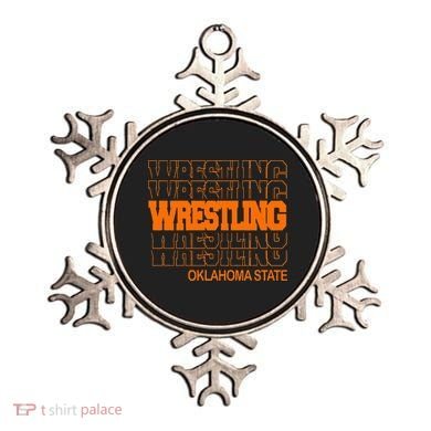Wrestling O.K.L.A.H.O.M.A State In Modern Stacked Lettering Ornament