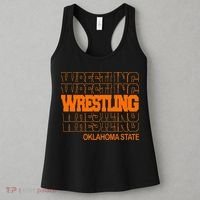 Wrestling O.K.L.A.H.O.M.A State In Modern Stacked Lettering Women's Tank Top thumb 3