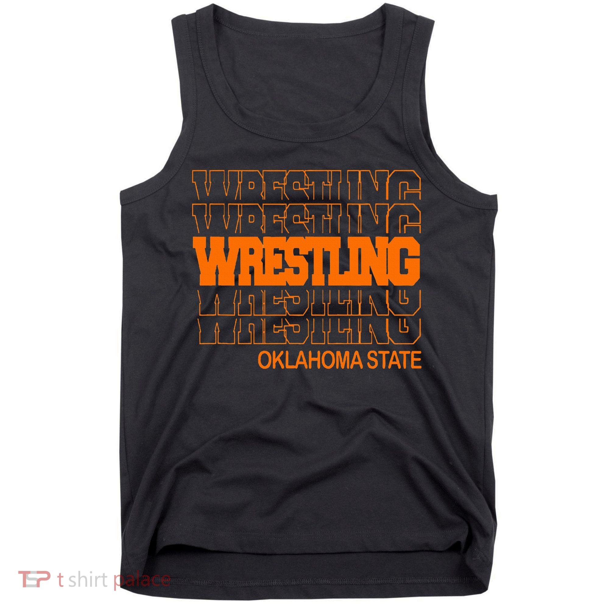 Wrestling O.K.L.A.H.O.M.A State In Modern Stacked Lettering Tank Top