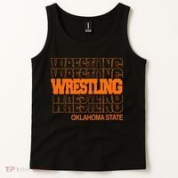 Wrestling O.K.L.A.H.O.M.A State In Modern Stacked Lettering Tank Top thumb 2