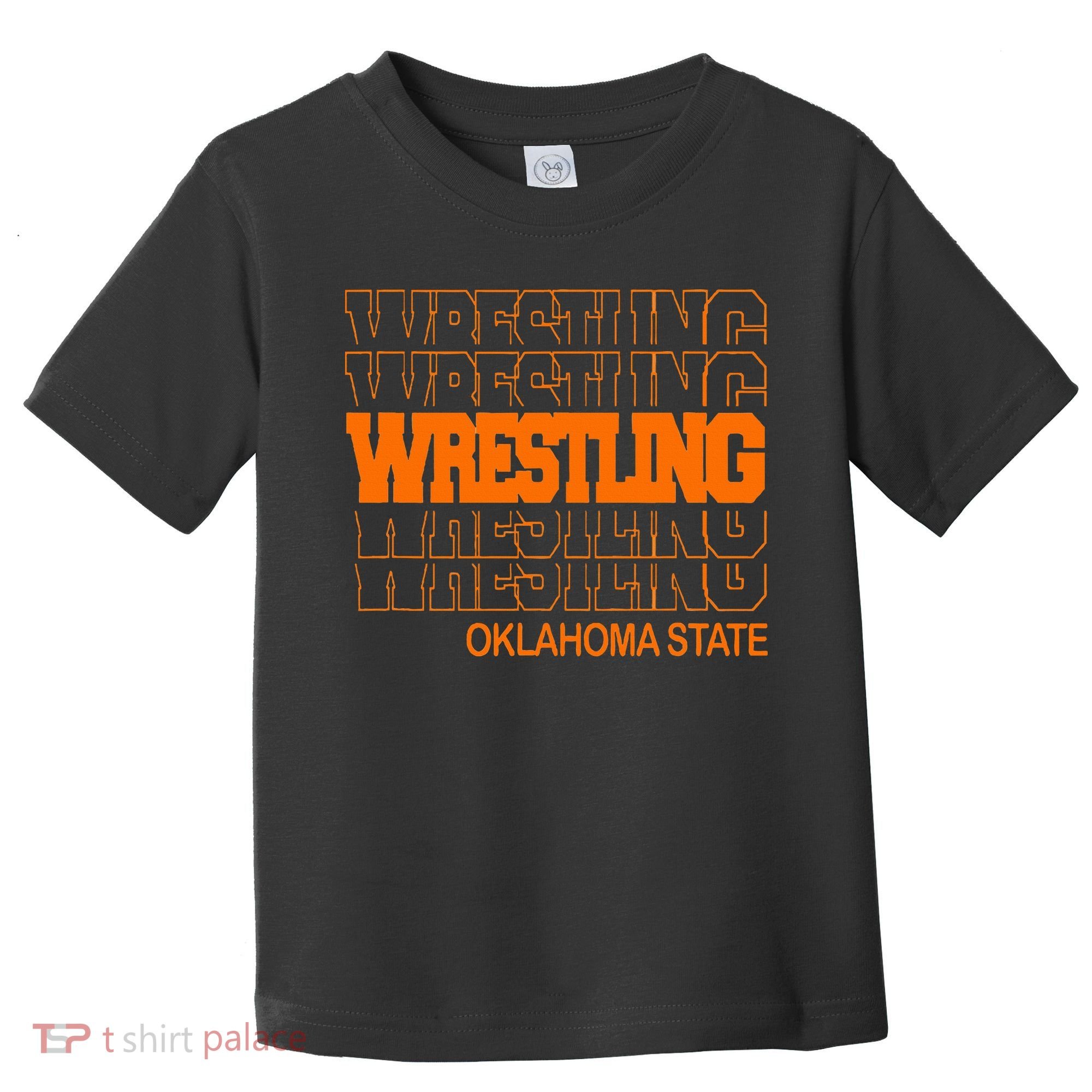 Wrestling O.K.L.A.H.O.M.A State In Modern Stacked Lettering Toddler T-Shirt
