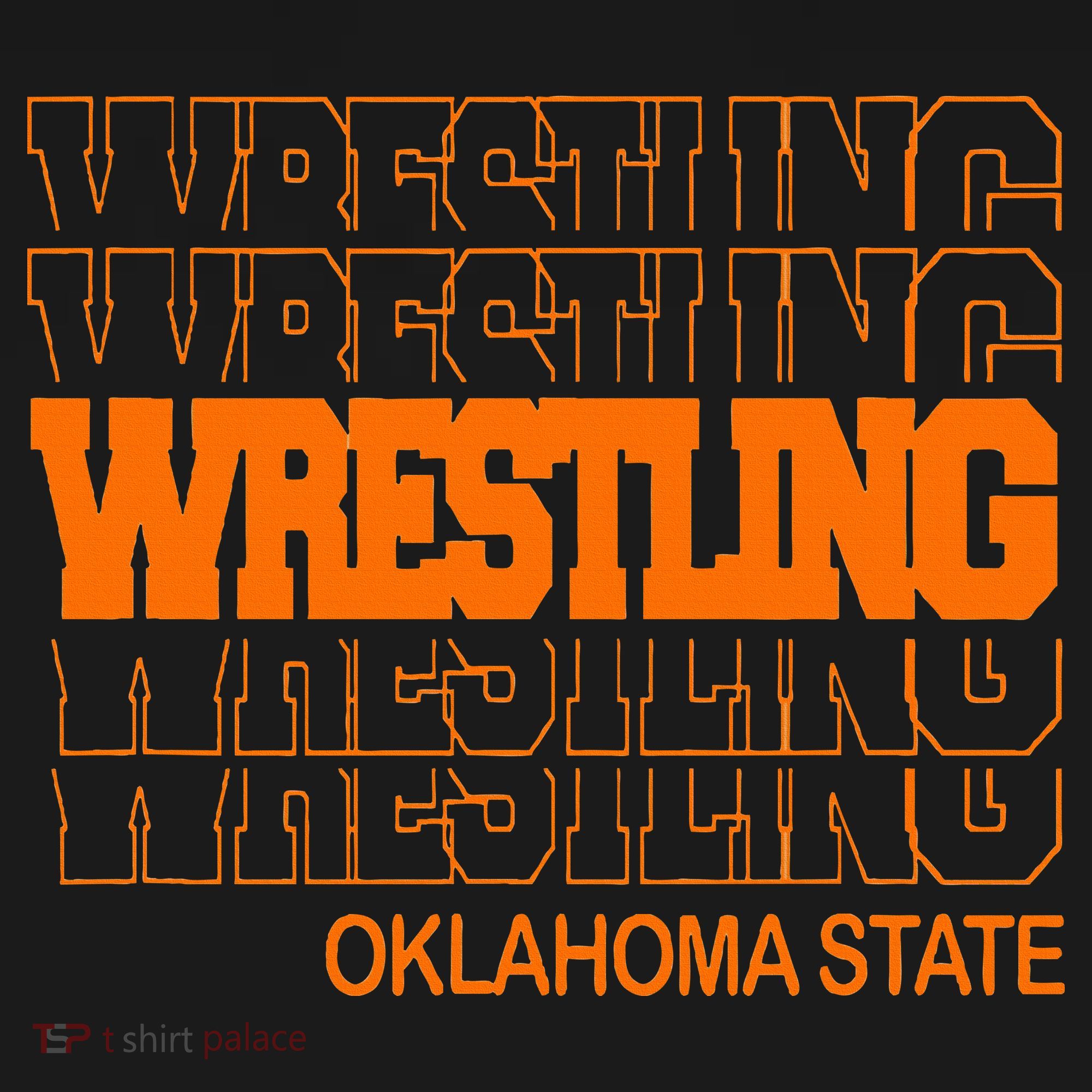 Wrestling O.K.L.A.H.O.M.A State In Modern Stacked Lettering Visor