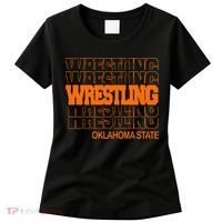 Wrestling O.K.L.A.H.O.M.A State In Modern Stacked Lettering Women's T-Shirt thumb 0