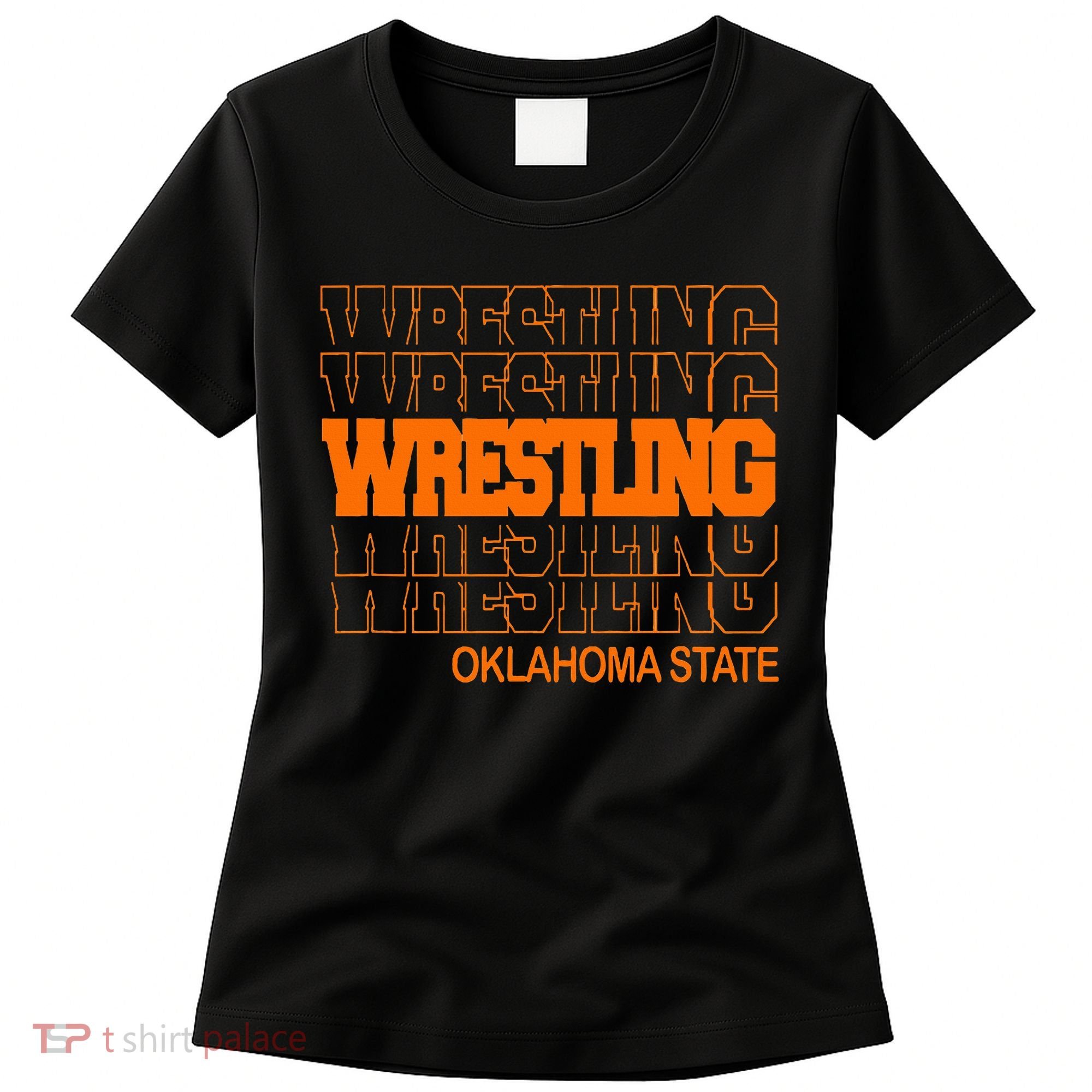 Wrestling O.K.L.A.H.O.M.A State In Modern Stacked Lettering Women's T-Shirt