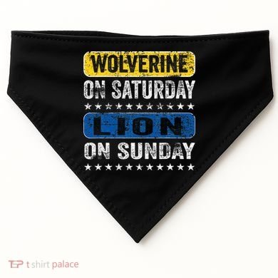 Wolverine On Saturday Lion On Sunday USA-Made Doggie Bandana