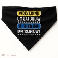 Wolverine On Saturday Lion On Sunday USA-Made Doggie Bandana thumb 0