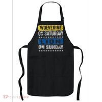 Wolverine On Saturday Lion On Sunday Apron thumb 0