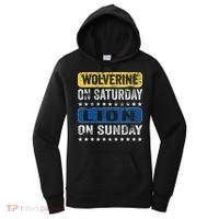 Wolverine On Saturday Lion On Sunday Women's Hoodie thumb 0