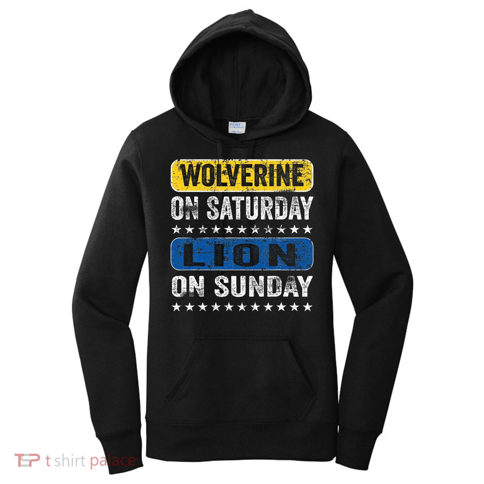 Wolverine On Saturday Lion On Sunday Women's Hoodie
