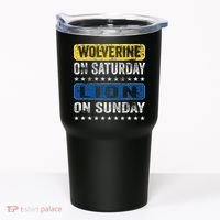 Wolverine On Saturday Lion On Sunday Tumbler thumb 0