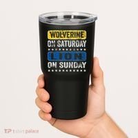 Wolverine On Saturday Lion On Sunday Tumbler thumb 2