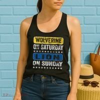 Wolverine On Saturday Lion On Sunday Women's Tank Top thumb 2
