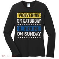 Wolverine On Saturday Lion On Sunday Women's Long Sleeve Shirt thumb 0