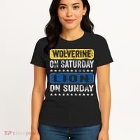 Wolverine On Saturday Lion On Sunday Women's T-Shirt thumb 4