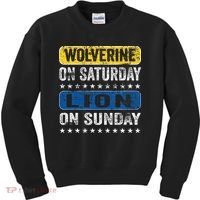 Wolverine On Saturday Lion On Sunday Kids Sweatshirt thumb 0