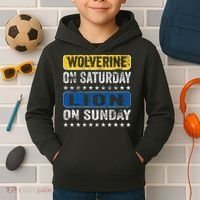 Wolverine On Saturday Lion On Sunday Kids Hoodie thumb 2