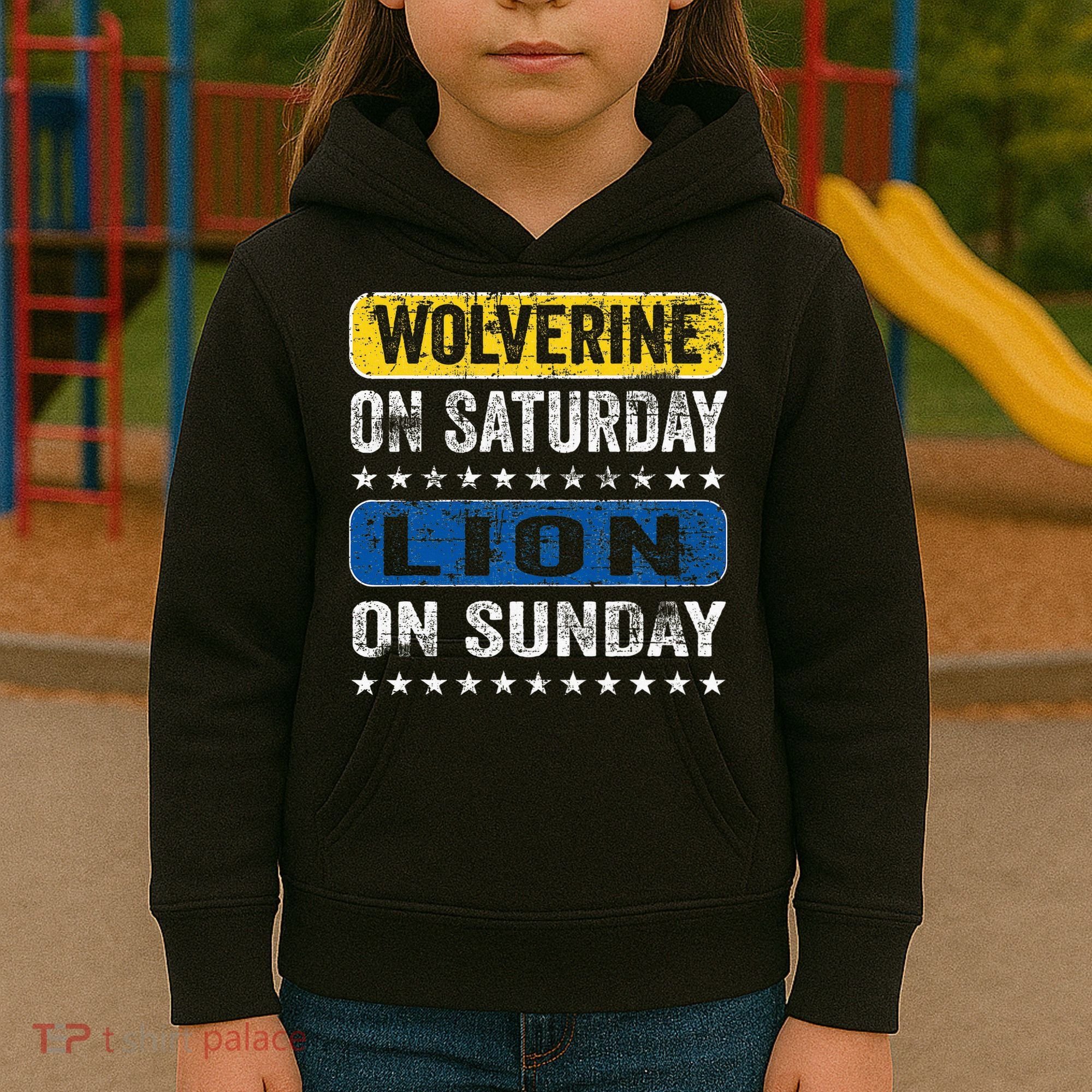 Wolverine On Saturday Lion On Sunday Kids Hoodie