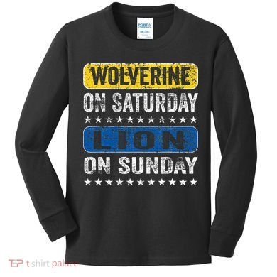 Wolverine On Saturday Lion On Sunday Kids Long Sleeve Shirt