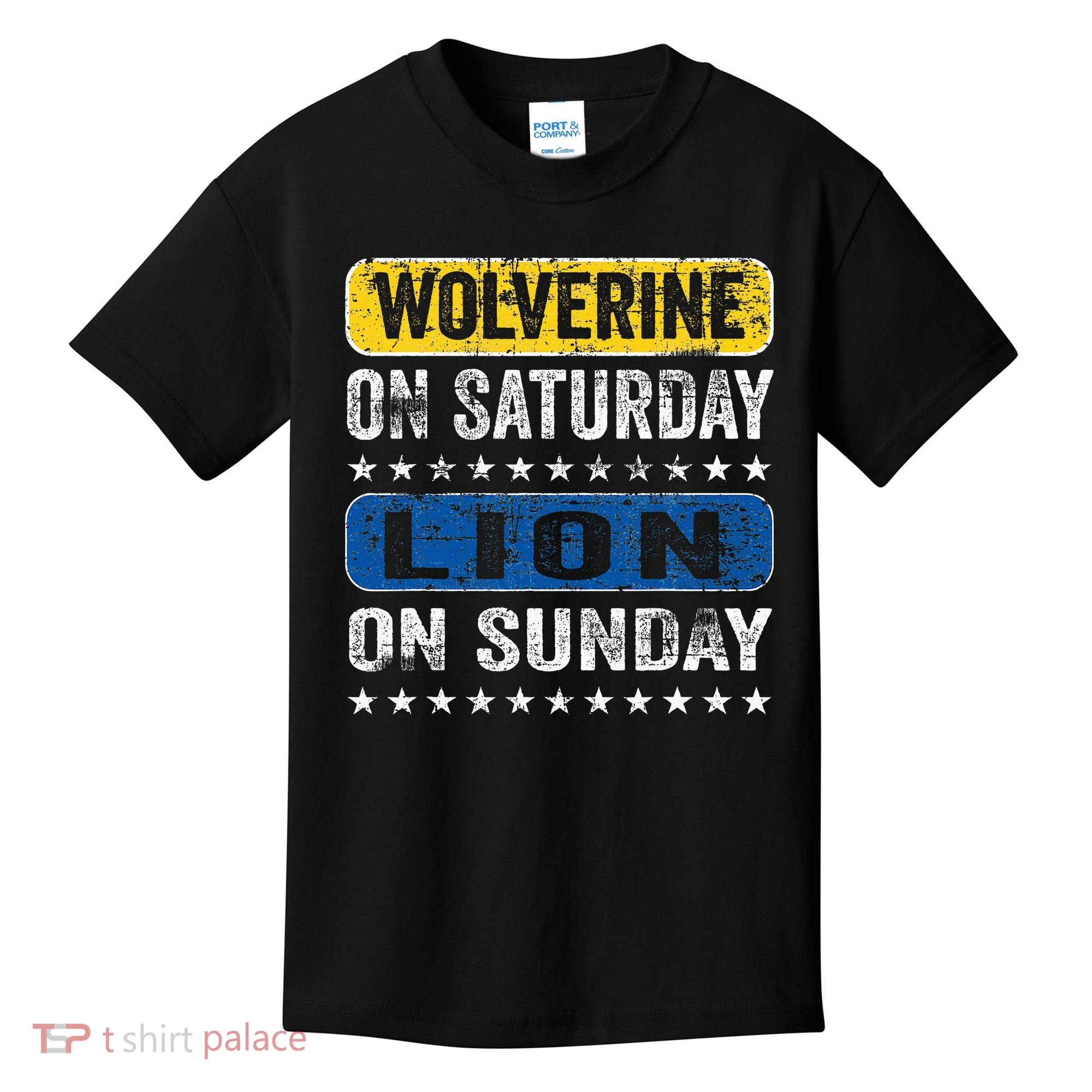 Wolverine On Saturday Lion On Sunday Kids T-Shirt