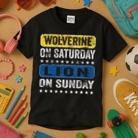 Wolverine On Saturday Lion On Sunday Kids T-Shirt thumb 3