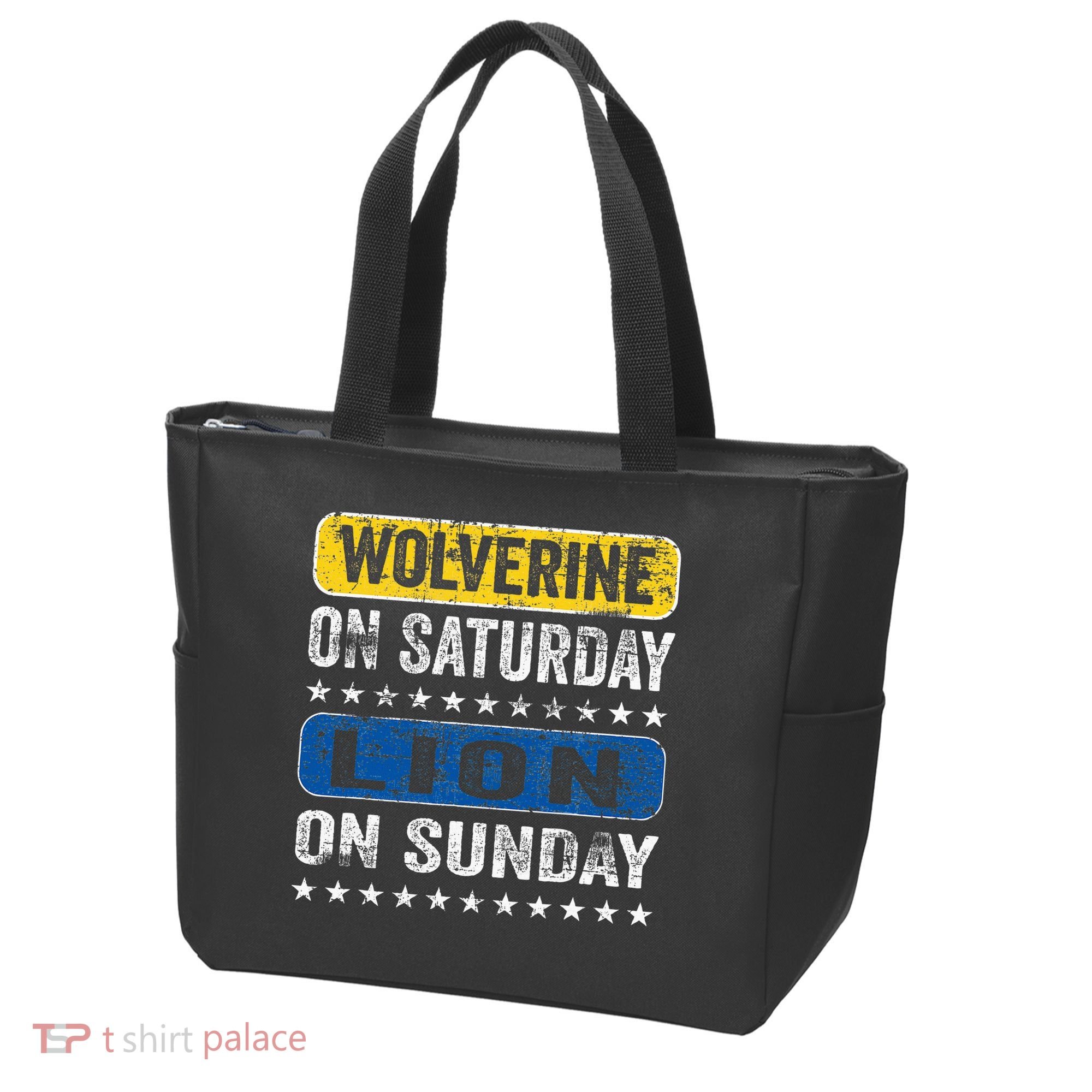 Wolverine On Saturday Lion On Sunday Tote Bag