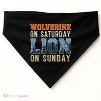 Wolverine On Saturday Lion On Sunday USA-Made Doggie Bandana thumb 0