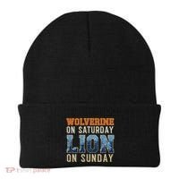 Wolverine On Saturday Lion On Sunday Beanie thumb 0