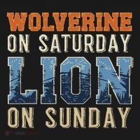 Wolverine On Saturday Lion On Sunday Women's Hoodie thumb 2